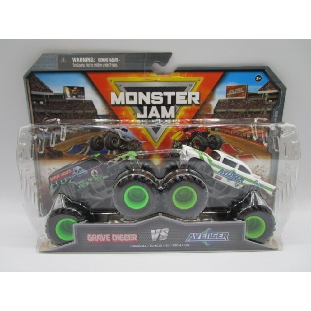 Spin Master Monster Jam Grave Digger Vs Avenger Die Cast Truck 1:64